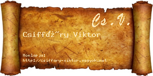 Csiffáry Viktor névjegykártya